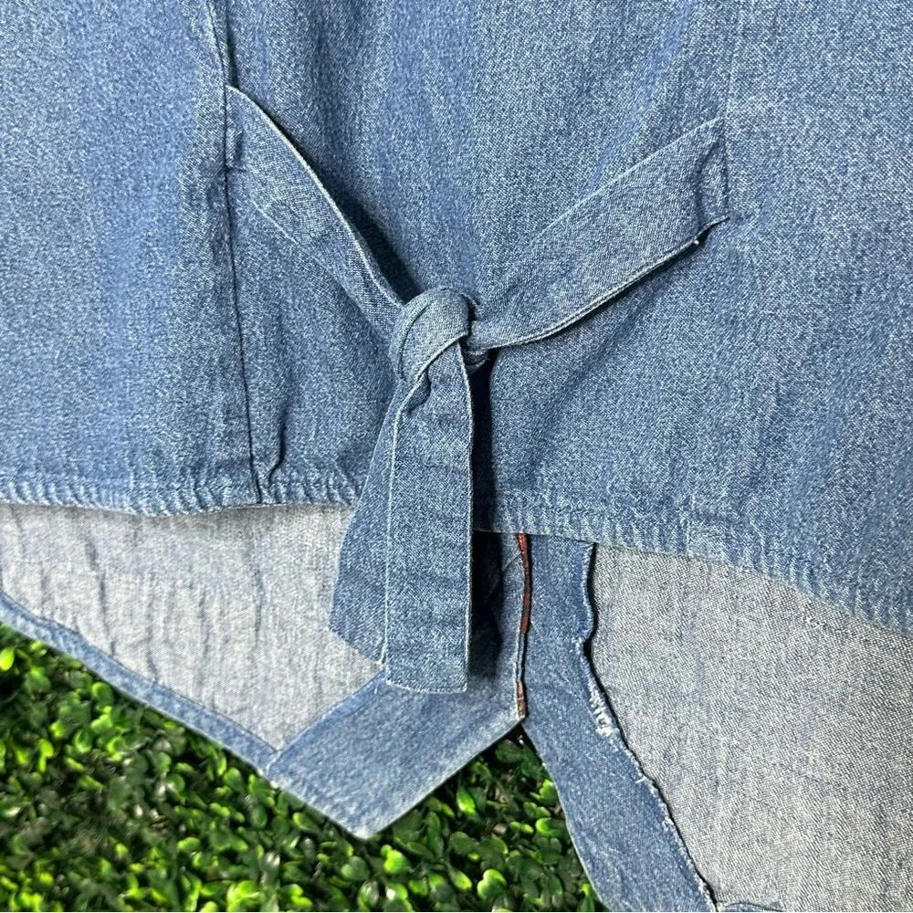 Vtg. Bobbie Brooks Blue Denim School Vest Patchwork Sz L - Picture 8 of 9